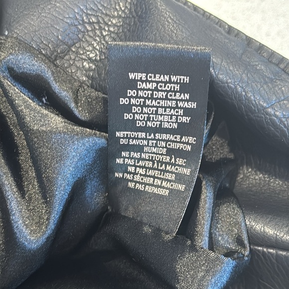 Blank NYC The Essentials Women's Jacket Size M Moto Vegan Black Leather Chrome - Picture 16 of 16